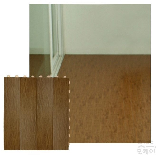 FIRSTOK 틈없는 엠보옹이엔틱 1SET 원목조립식마루, 1개