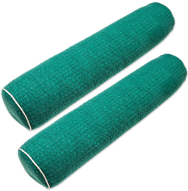 폴랑 1+1 메밀 목침베개 피그먼트 커버 거북목 일자목 원형 경추베개, 그린 2개