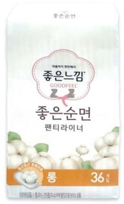 순면 팬티라이너 36개입 데일리 생리대 편안한 롱 라이너 986000ea (개), 36, 1