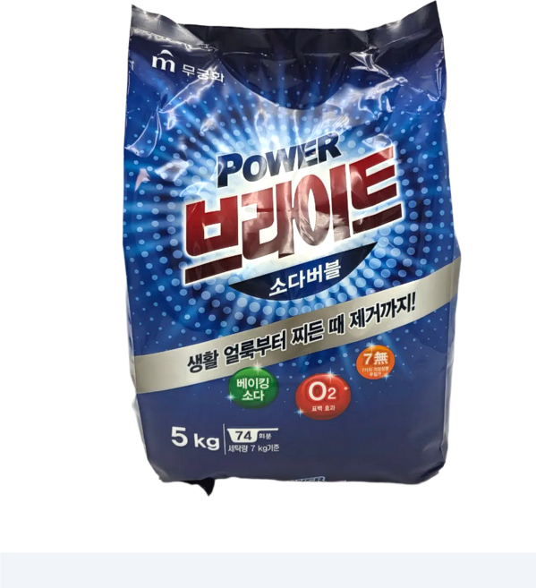 브라이트 파워 소다버블 분말세제 리필, 5kg, 1개