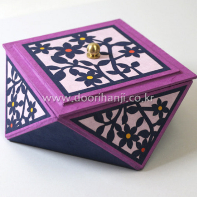 한지 소품함 DIY 한지공예 만들기세트 두리한지공방, 11.사각소품함(대-1)_보라