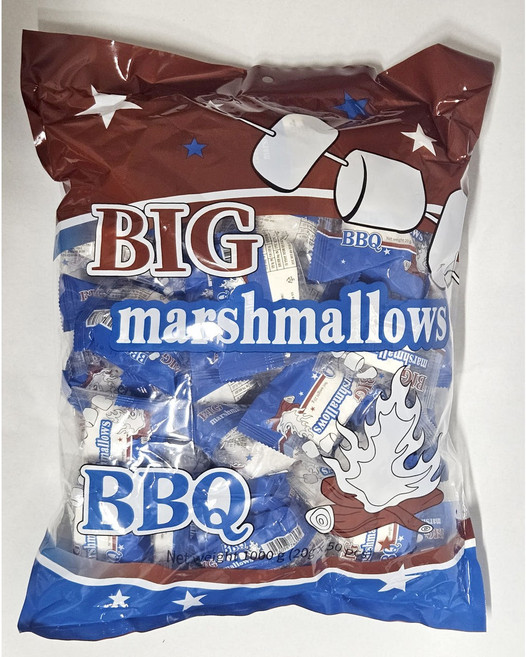빅사이즈 BBQ 빅마쉬멜로우 1kg 대용량 구워먹는 캠핑 마쉬멜로우 개별포장 (50개입), 1개