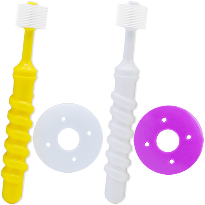 컨트리세이브 360도 유아칫솔 베이비단계 칫솔 + 프로텍터 세트, 혼합색상, 2개입, 1세트