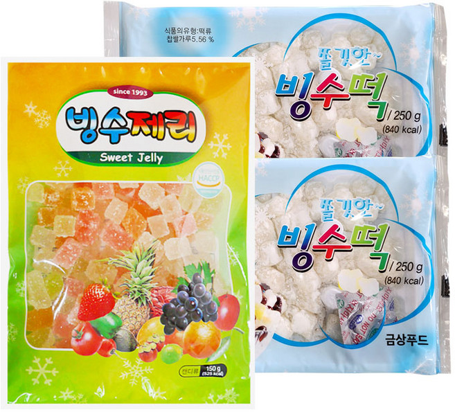 금상 빙수떡 2개 + 빙수제리 1개 팥빙수재료, 1세트, 650g