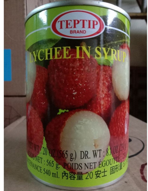 TEPTIP 牌 荔枝罐頭 (TEPTIP Lychee in Syrup) 565g, 1個, TEP荔枝罐頭