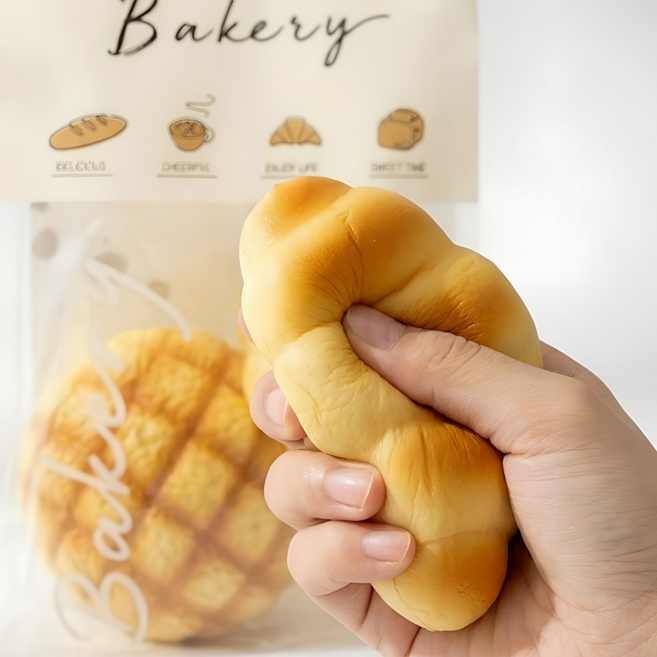 올리올망 빵 말랑이 스퀴시 스트레스 해소 볼 장난감, 1세트, 베이지