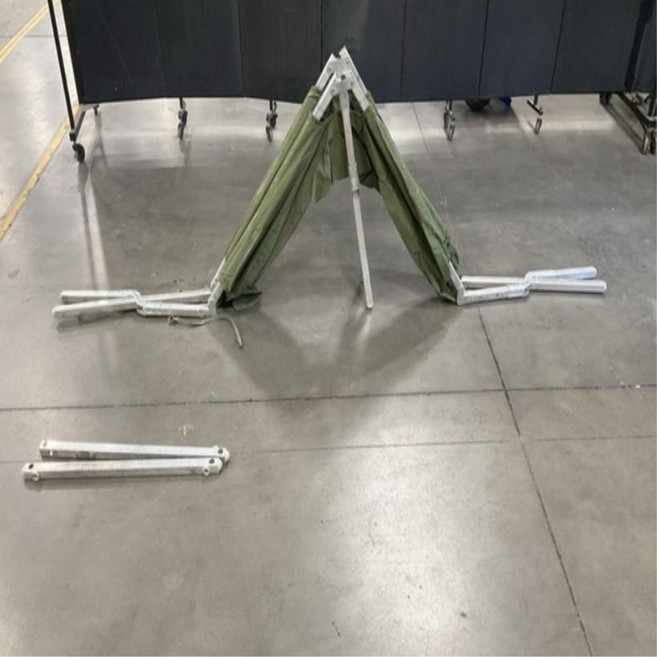 US ARMY 오리지널 야전침대 미군 야전침대 침대 캠핑침대 해먹야전 야침 MADE IN USA, 국방색상 야전침대미사용품(신중구매)