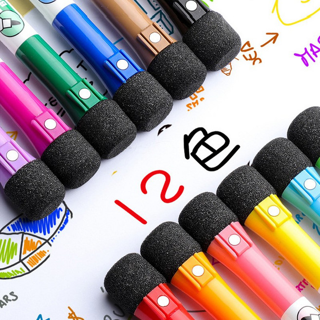 미니플 화이트보드 자석 마카펜 세트, 12개입