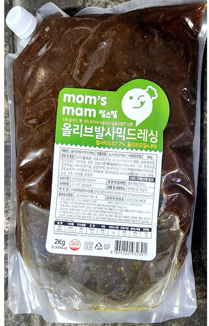 맘스맘발사믹 발사믹올리브유드레싱 올리브유발사믹 올리브발사믹(맘스맘 냉장 2Kg) X5, 5개, 2kg