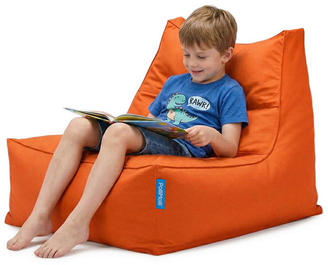 폴리몰리 607S 유아 키즈 코튼 빈백 소파 순면 방수 속커버 어린이 의자, 607SC 클래식 오렌지