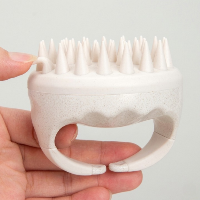 오피모 실리콘 두피 마사지 샴푸 브러쉬, 1개, 화이트