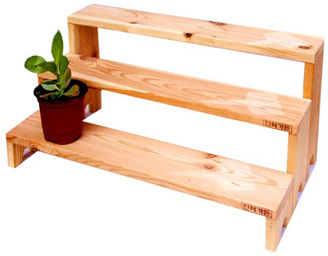 다육 화분정리대 진열대 받침대 다이, 원목진열대 1호 - 저
