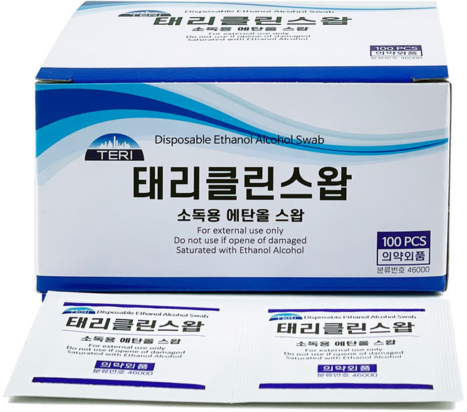 태리스왑 소독용 에탄올 알콜솜, 4개, 100매