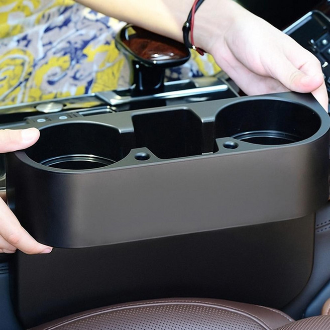 더뉴레이 차량용텀블러거치대 자동차틈새수납 호환, 블랙