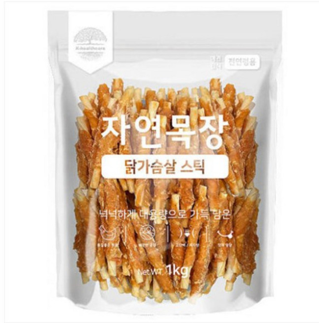 자연목장 닭가슴살 우유껌스틱, 닭고기, 1kg, 1개
