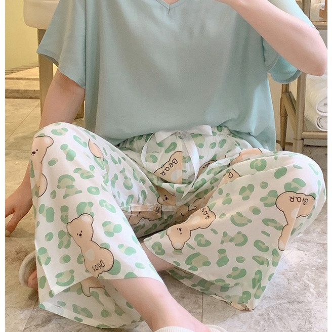 바바 살랑살랑 냉감소재 인견 와이드팬츠 밴딩바지 홈웨어