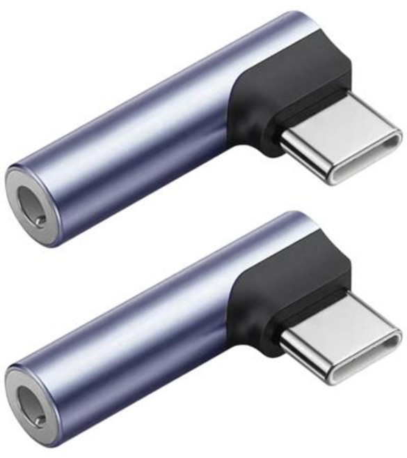 팔꿈치 유형 C 3.5mm HiFi 이어폰 어댑터 3.5 잭 USB C 헤드폰 iPhone 15 16 용 AUX 오디오 어댑터 Samsung Huawei Xiaomi, 2PCS