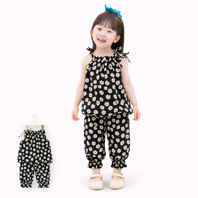 아동 상하복 나시 세트 여름 데일리룩 통기성 냉감 소재 외출복 실내복