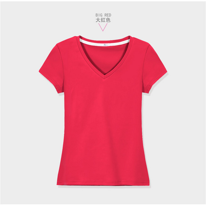 2022 년 봄과 여름 새로운 여성 자켓 여성의 V-Neck Crewneck Cotton 반 소매 슬림 백 셔츠 짧은 소매 티셔츠