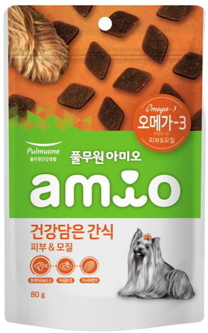 풀무원아미오 강아지 건강담은 간식 영양제, 오메가3, 80g, 1개