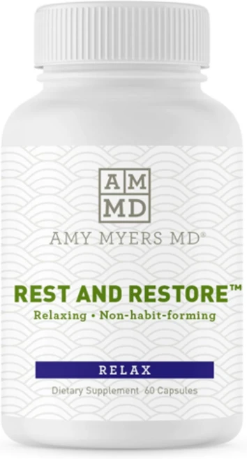 Amy Myers 레스트앤리스토어 GABA 마그네슘 티아닌 60베지캡슐 건강한수면주기, 1개, 60정 - 쿠팡