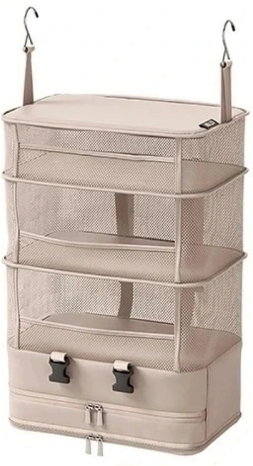 트래블 클로젯 여행용 걸이형 접이식 수납가방 5단 캐리어 정리함 행잉 패킹큐브 압축 파우치