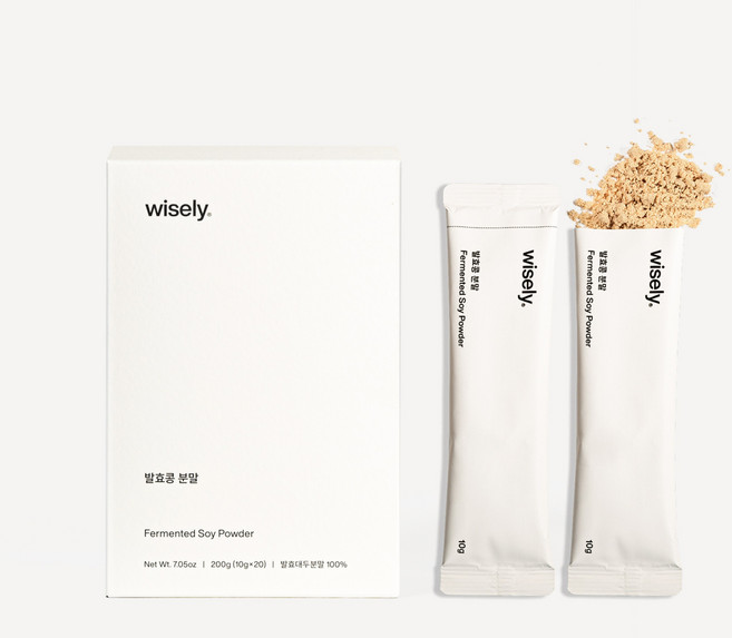 와이즐리 발효콩 분말 특허균주 국산콩 이계호 교수개발 청국장 분말 스틱포장, 3박스, 200g