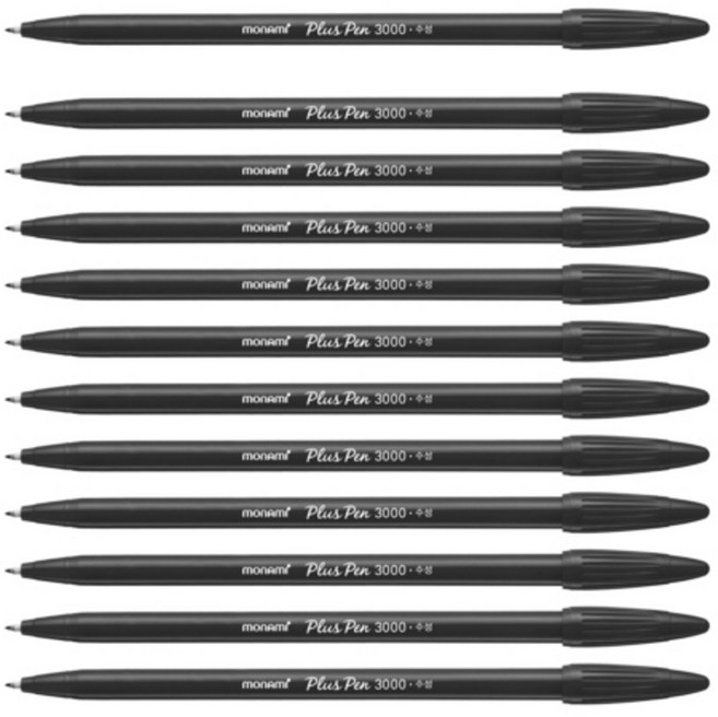 모나미 프러스펜 3000, Black, 10개
