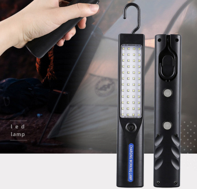 충전식 LED 작업등 48개 LED칩 330루멘 16시간 사용가능 정비등 렌턴 캠핑용 낚시용, 1개, 화이트