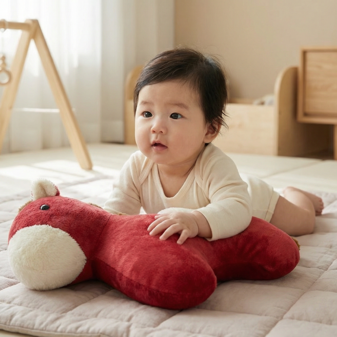 노노리 마이 포포 병오년 붉은말 말띠 아기 애착인형 출산선물, 레드, 1개, 33cm