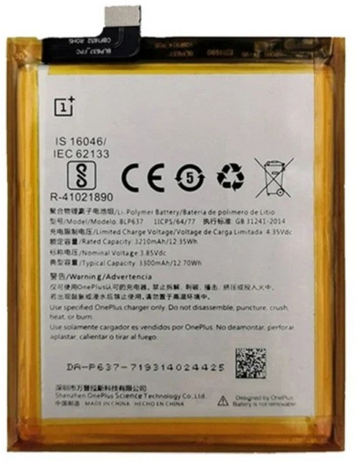 Oneplus 5 용 전화 배터리 A5001 BLP637 3300mAh 고용량 AKKU 빠른, 1개