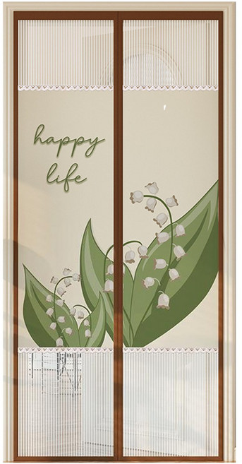 TOOLIVA 방충망 교체 세트 자석식 붙이는 방충망 방문용 모기장 바람막이 사생활 보호, 1개