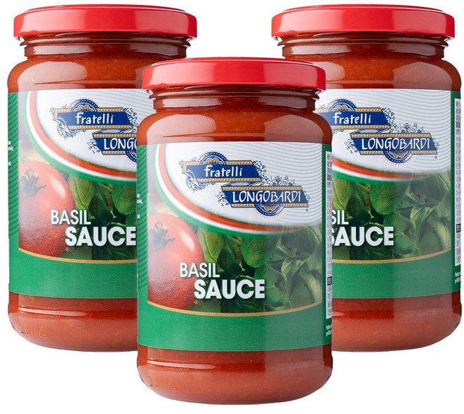 프라텔리롱고바디 토마토바질 파스타소스, 3개, 350g