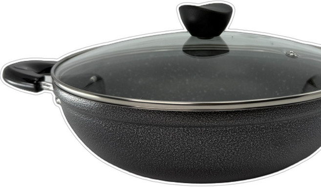 마블코팅 높은전골 냄비 업소용 가정용 국내생산, 22cm(뚜껑포함)