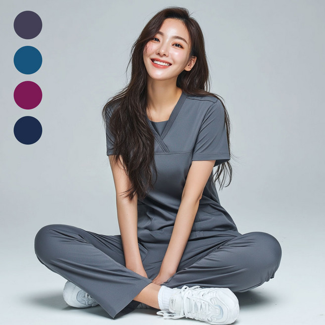 간호복 상의 빅사이즈 병원 유니폼 간호사 스크럽복 스판 수술복 클레어