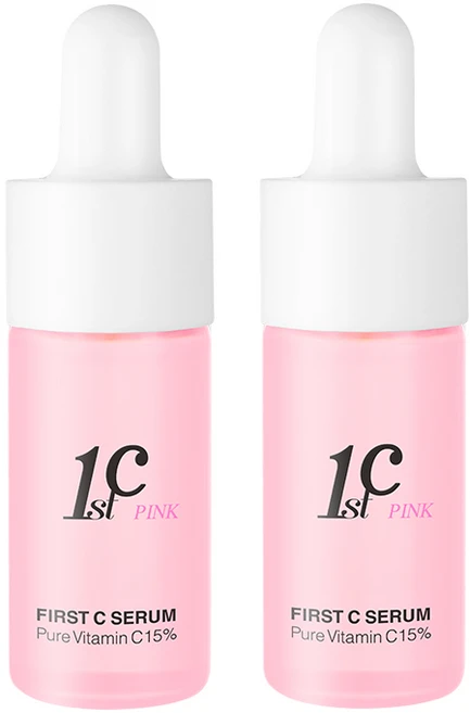 퍼스트씨 핑크 순수 비타민C 세럼 15% (10ml), 10ml, 2개 - 쿠팡