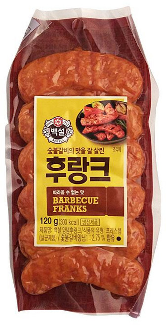 숯불갈비후랑크 120G백설, 1개, 120g