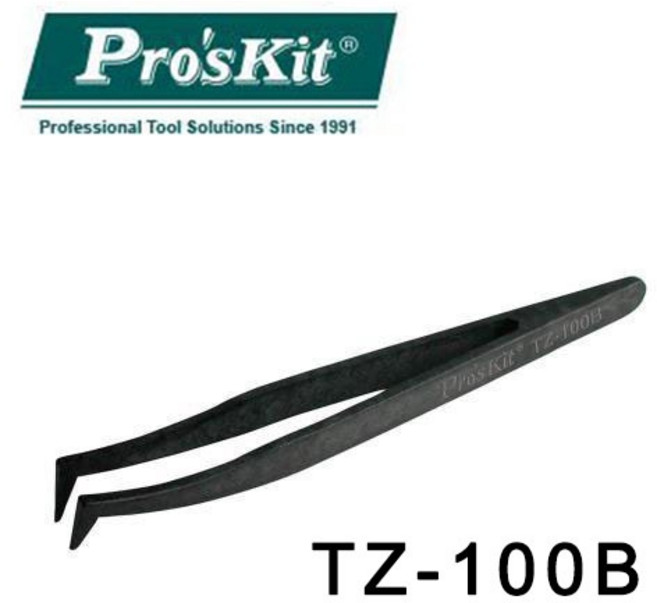 防靜電纖維鑷子 TZ-100A, 1個, TZ-100B彎尖,防靜電纖維鑷子
