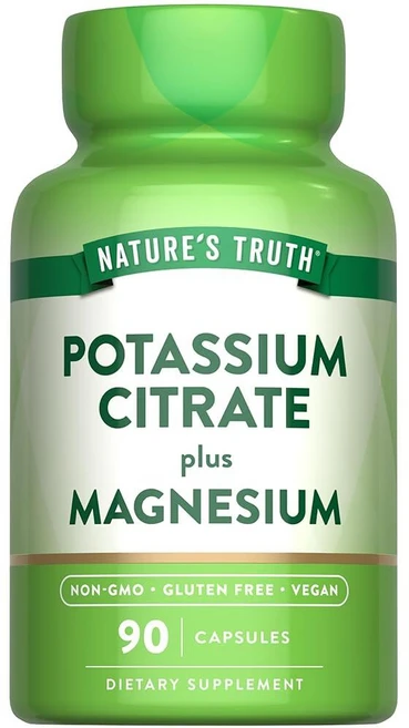 Nature's Truth 칼륨 마그네슘 구연산염 캡슐 | 90개 | 비건 GMO 프리 및 글루텐 프리 보충제, 1개, 90정 - 쿠팡