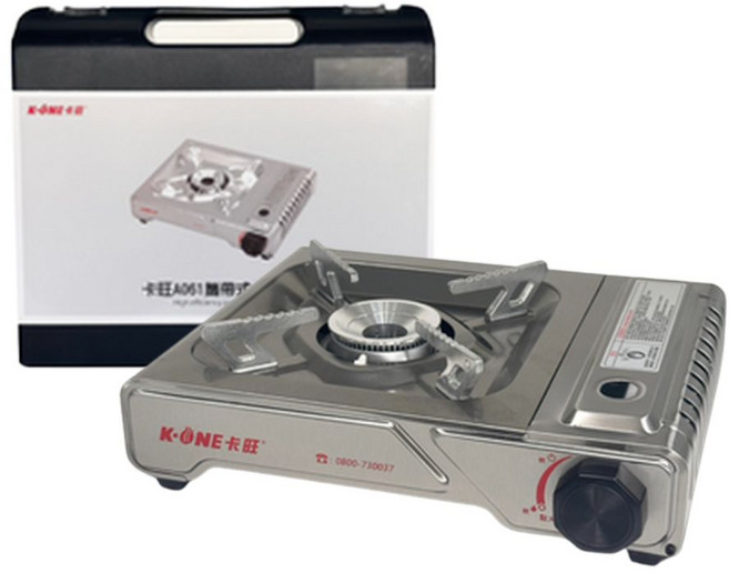 K-ONE 卡旺 瓦斯爐 K1-A061S 台灣CNS認證 ISO認證 工廠製造, 銀色, 1個