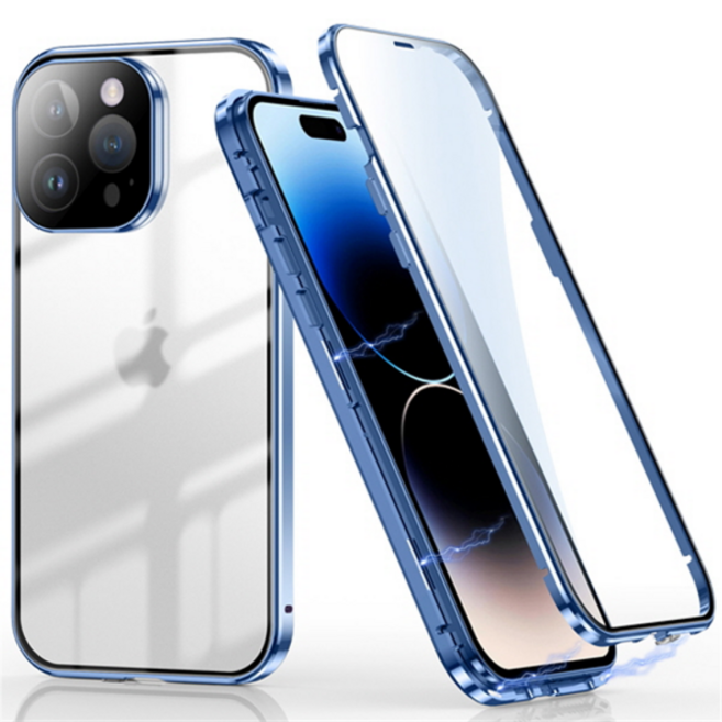 [수나르] 아이폰17 16 15 14 플러스 프로 맥스 에어 e 9H 강화유리 마그네틱 풀커버 핸드폰 케이스