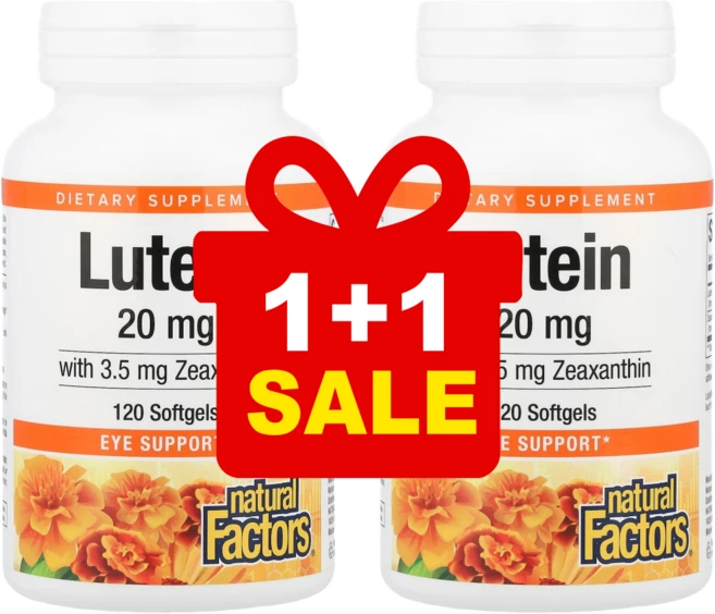 네추럴팩터스 루테인 20mg 위드 3.5mg 지아잔틴 120 소프트젤 2개 메리골드, 120정 - 쿠팡