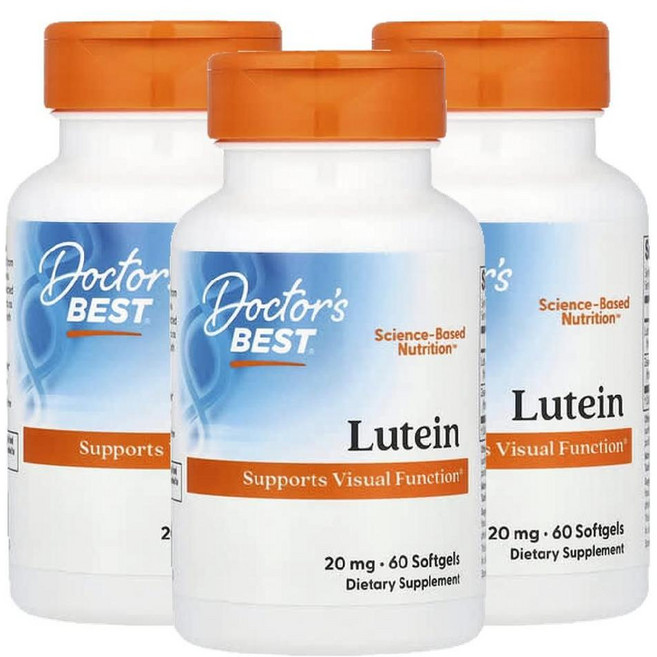 닥터스베스트 루테인 지아잔틴 20mg 60캡슐 2개월분, 3개, 60정