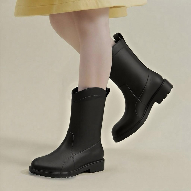 민루플 여름 패션 미끄럼 방지 통굽 여자 레인부츠 E300