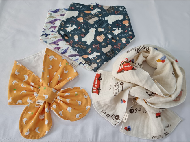 핸드메이드 리본빕 스카프빕 롱스카프 3중거즈 넥워머 극세사 넥워머