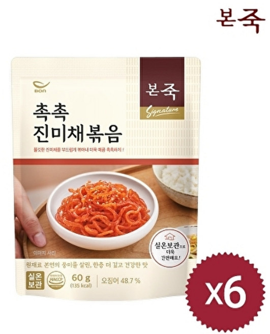 본죽 촉촉 진미채볶음, 60g, 6개