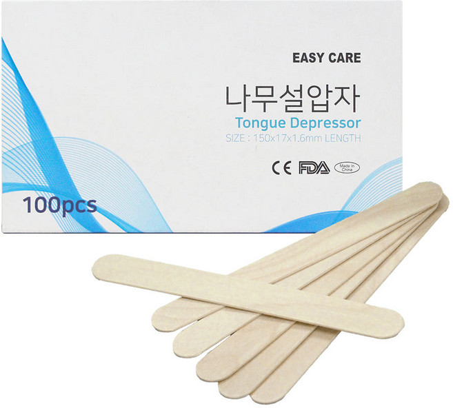 나무 설압자 일회용 혀누르개 스파출라 의료용 스틱 (100pcs x 50 box), 5000개