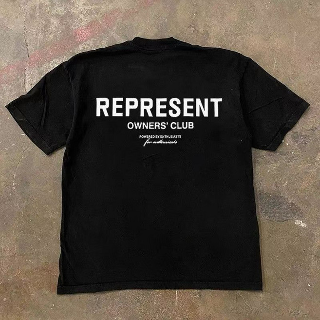 REPRESENT 男士短袖T恤 潮牌字母印花 美式復古 修身型 加大碼