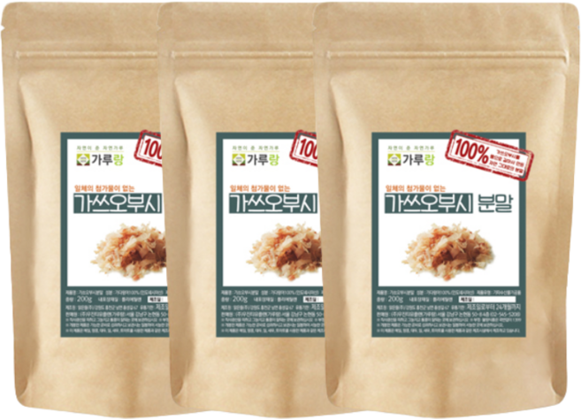 가루랑 100% 가쓰오부시분말200g 3개 묶음