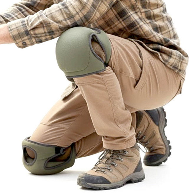 깔끔더하기 네오프렌 쿠션 무릎보호대, 카키, 1세트